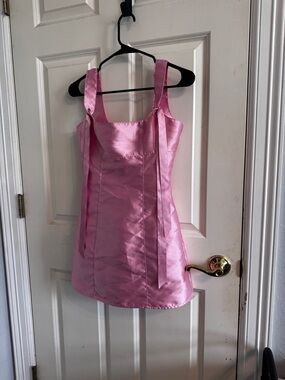 Current Mood Light Pink Satin Top with Branded Label